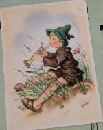 Продам открытки советского периода 1949-50-х г.  г.  в количестве 3-х шт.  ,  а именно:  
1) "Мальчик играет на дудочке",  открытка произведена в Германии в г.  Дрезден Kunstbildpostkarte nach einem  ...